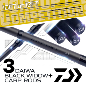 3x DAIWA Black Widow+ Carp Rods (10ft or 12ft)